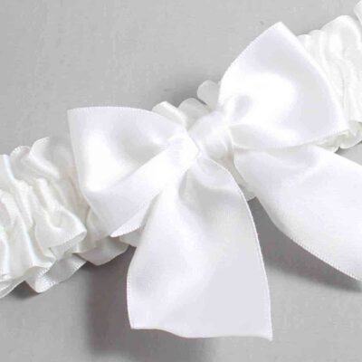 White Satin Wedding Garter / Solid White Wedding Garters / Wedding Garter / Custom Wedding Garter / Bridal Garter / Prom Garter / Linda Joyce Couture / Personalized Garter / Personalized Wedding Garter / Personalized Prom Garter