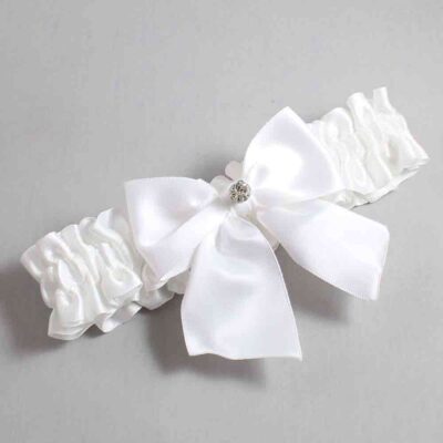 White Satin Wedding Garter / Solid White Wedding Garters / Wedding Garter / Custom Wedding Garter / Bridal Garter / Prom Garter / Linda Joyce Couture / Personalized Garter / Personalized Wedding Garter / Personalized Prom Garter
