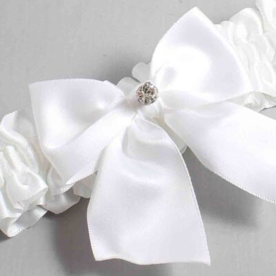 White Satin Wedding Garter / Solid White Wedding Garters / Wedding Garter / Custom Wedding Garter / Bridal Garter / Prom Garter / Linda Joyce Couture / Personalized Garter / Personalized Wedding Garter / Personalized Prom Garter