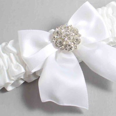 White Satin Wedding Garter / Solid White Wedding Garters / Wedding Garter / Custom Wedding Garter / Bridal Garter / Prom Garter / Linda Joyce Couture / Personalized Garter / Personalized Wedding Garter / Personalized Prom Garter