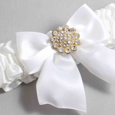 White Satin Wedding Garter / Solid White Wedding Garters / Wedding Garter / Custom Wedding Garter / Bridal Garter / Prom Garter / Linda Joyce Couture / Personalized Garter / Personalized Wedding Garter / Personalized Prom Garter