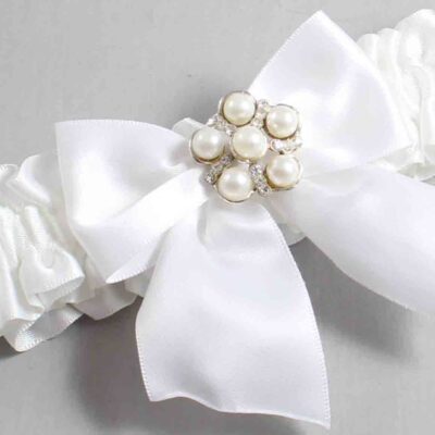White Satin Wedding Garter / Solid White Wedding Garters / Wedding Garter / Custom Wedding Garter / Bridal Garter / Prom Garter / Linda Joyce Couture / Personalized Garter / Personalized Wedding Garter / Personalized Prom Garter