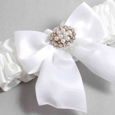 White Satin Wedding Garter / Solid White Wedding Garters / Wedding Garter / Custom Wedding Garter / Bridal Garter / Prom Garter / Linda Joyce Couture / Personalized Garter / Personalized Wedding Garter / Personalized Prom Garter