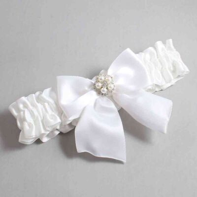 White Satin Wedding Garter / Solid White Wedding Garters / Wedding Garter / Custom Wedding Garter / Bridal Garter / Prom Garter / Linda Joyce Couture / Personalized Garter / Personalized Wedding Garter / Personalized Prom Garter