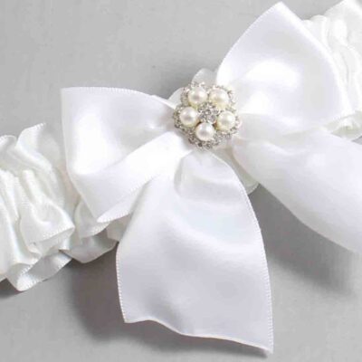 White Satin Wedding Garter / Solid White Wedding Garters / Wedding Garter / Custom Wedding Garter / Bridal Garter / Prom Garter / Linda Joyce Couture / Personalized Garter / Personalized Wedding Garter / Personalized Prom Garter