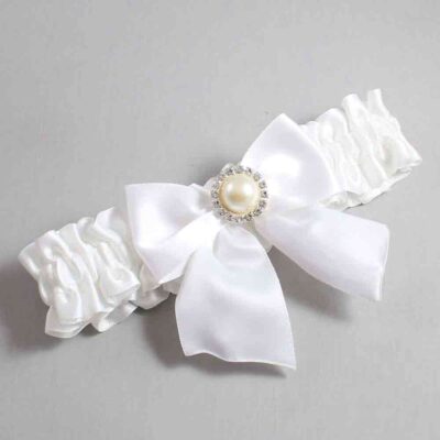 White Satin Wedding Garter / Solid White Wedding Garters / Wedding Garter / Custom Wedding Garter / Bridal Garter / Prom Garter / Linda Joyce Couture / Personalized Garter / Personalized Wedding Garter / Personalized Prom Garter