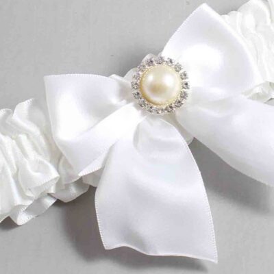 White Satin Wedding Garter / Solid White Wedding Garters / Wedding Garter / Custom Wedding Garter / Bridal Garter / Prom Garter / Linda Joyce Couture / Personalized Garter / Personalized Wedding Garter / Personalized Prom Garter