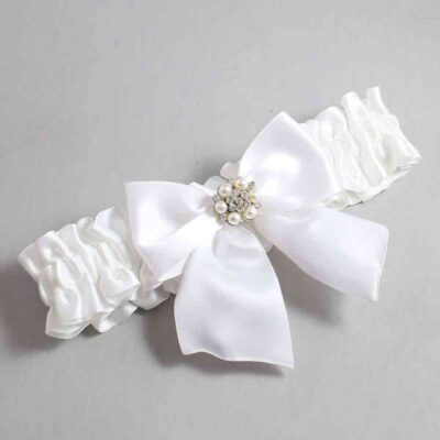 White Satin Wedding Garter / Solid White Wedding Garters / Wedding Garter / Custom Wedding Garter / Bridal Garter / Prom Garter / Linda Joyce Couture / Personalized Garter / Personalized Wedding Garter / Personalized Prom Garter