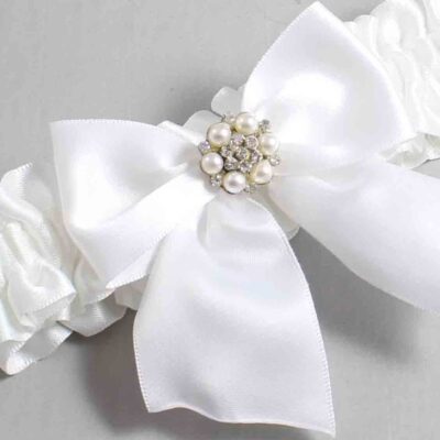 White Satin Wedding Garter / Solid White Wedding Garters / Wedding Garter / Custom Wedding Garter / Bridal Garter / Prom Garter / Linda Joyce Couture / Personalized Garter / Personalized Wedding Garter / Personalized Prom Garter
