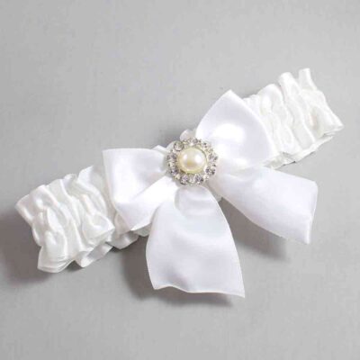 White Satin Wedding Garter / Solid White Wedding Garters / Wedding Garter / Custom Wedding Garter / Bridal Garter / Prom Garter / Linda Joyce Couture / Personalized Garter / Personalized Wedding Garter / Personalized Prom Garter