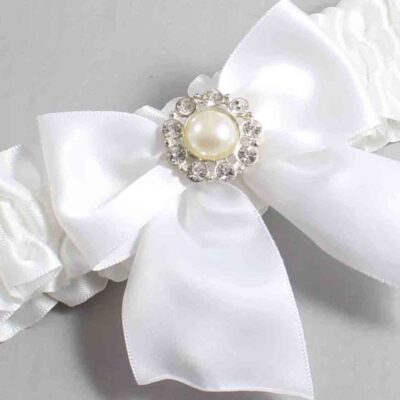 White Satin Wedding Garter / Solid White Wedding Garters / Wedding Garter / Custom Wedding Garter / Bridal Garter / Prom Garter / Linda Joyce Couture / Personalized Garter / Personalized Wedding Garter / Personalized Prom Garter