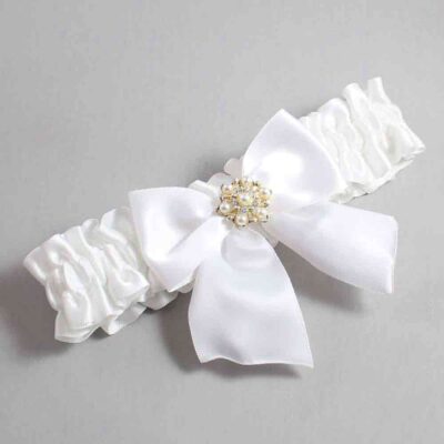 White Satin Wedding Garter / Solid White Wedding Garters / Wedding Garter / Custom Wedding Garter / Bridal Garter / Prom Garter / Linda Joyce Couture / Personalized Garter / Personalized Wedding Garter / Personalized Prom Garter