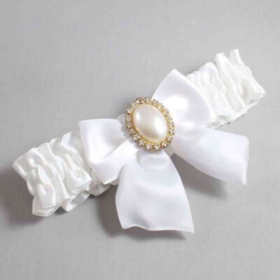 White Satin Wedding Garter / Solid White Wedding Garters / Wedding Garter / Custom Wedding Garter / Bridal Garter / Prom Garter / Linda Joyce Couture / Personalized Garter / Personalized Wedding Garter / Personalized Prom Garter