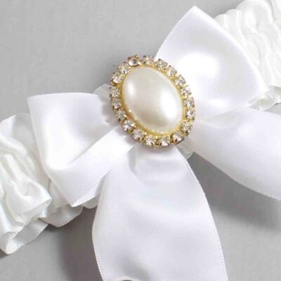 White Satin Wedding Garter / Solid White Wedding Garters / Wedding Garter / Custom Wedding Garter / Bridal Garter / Prom Garter / Linda Joyce Couture / Personalized Garter / Personalized Wedding Garter / Personalized Prom Garter