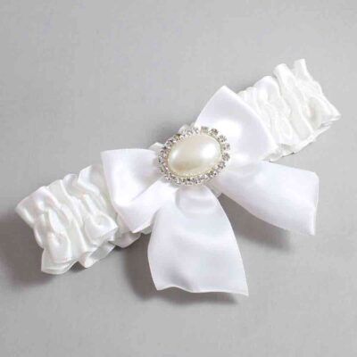 White Satin Wedding Garter / Solid White Wedding Garters / Wedding Garter / Custom Wedding Garter / Bridal Garter / Prom Garter / Linda Joyce Couture / Personalized Garter / Personalized Wedding Garter / Personalized Prom Garter