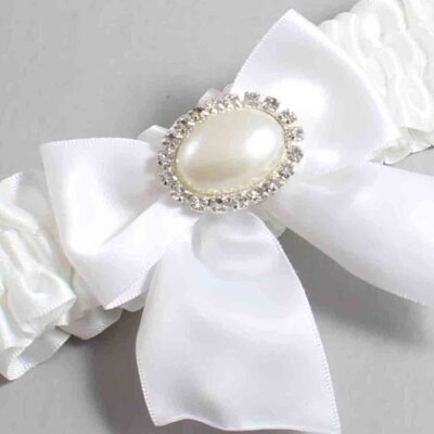 White Satin Wedding Garter / Solid White Wedding Garters / Wedding Garter / Custom Wedding Garter / Bridal Garter / Prom Garter / Linda Joyce Couture / Personalized Garter / Personalized Wedding Garter / Personalized Prom Garter