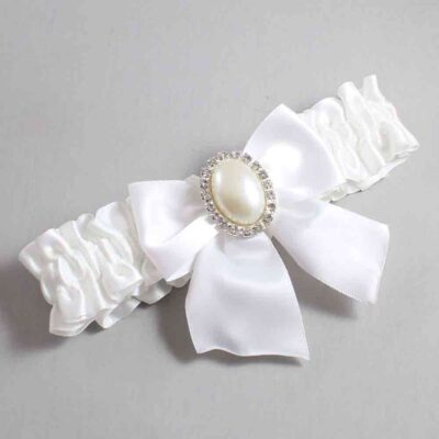 White Satin Wedding Garter / Solid White Wedding Garters / Wedding Garter / Custom Wedding Garter / Bridal Garter / Prom Garter / Linda Joyce Couture / Personalized Garter / Personalized Wedding Garter / Personalized Prom Garter