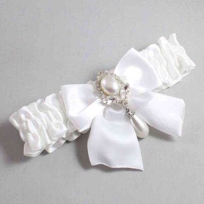 White Satin Wedding Garter / Solid White Wedding Garters / Wedding Garter / Custom Wedding Garter / Bridal Garter / Prom Garter / Linda Joyce Couture / Personalized Garter / Personalized Wedding Garter / Personalized Prom Garter