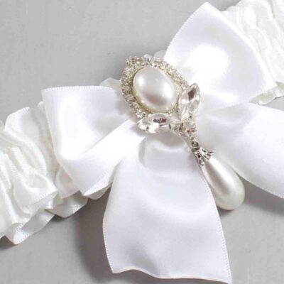 White Satin Wedding Garter / Solid White Wedding Garters / Wedding Garter / Custom Wedding Garter / Bridal Garter / Prom Garter / Linda Joyce Couture / Personalized Garter / Personalized Wedding Garter / Personalized Prom Garter
