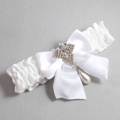 White Satin Wedding Garter / Solid White Wedding Garters / Wedding Garter / Custom Wedding Garter / Bridal Garter / Prom Garter / Linda Joyce Couture / Personalized Garter / Personalized Wedding Garter / Personalized Prom Garter