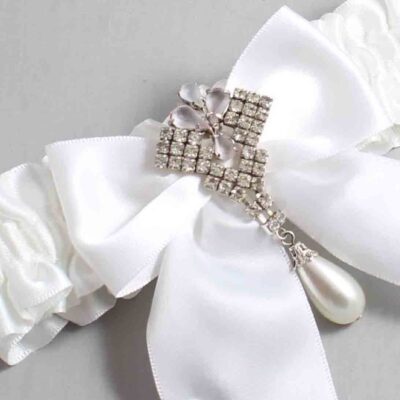White Satin Wedding Garter / Solid White Wedding Garters / Wedding Garter / Custom Wedding Garter / Bridal Garter / Prom Garter / Linda Joyce Couture / Personalized Garter / Personalized Wedding Garter / Personalized Prom Garter