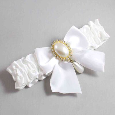 White Satin Wedding Garter / Solid White Wedding Garters / Wedding Garter / Custom Wedding Garter / Bridal Garter / Prom Garter / Linda Joyce Couture / Personalized Garter / Personalized Wedding Garter / Personalized Prom Garter