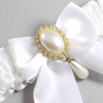 White Satin Wedding Garter / Solid White Wedding Garters / Wedding Garter / Custom Wedding Garter / Bridal Garter / Prom Garter / Linda Joyce Couture / Personalized Garter / Personalized Wedding Garter / Personalized Prom Garter