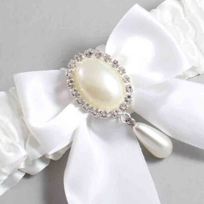 White Satin Wedding Garter / Solid White Wedding Garters / Wedding Garter / Custom Wedding Garter / Bridal Garter / Prom Garter / Linda Joyce Couture / Personalized Garter / Personalized Wedding Garter / Personalized Prom Garter