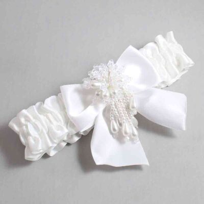White Satin Wedding Garter / Solid White Wedding Garters / Wedding Garter / Custom Wedding Garter / Bridal Garter / Prom Garter / Linda Joyce Couture / Personalized Garter / Personalized Wedding Garter / Personalized Prom Garter