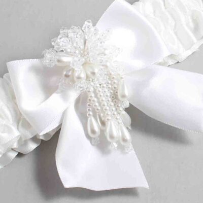 White Satin Wedding Garter / Solid White Wedding Garters / Wedding Garter / Custom Wedding Garter / Bridal Garter / Prom Garter / Linda Joyce Couture / Personalized Garter / Personalized Wedding Garter / Personalized Prom Garter