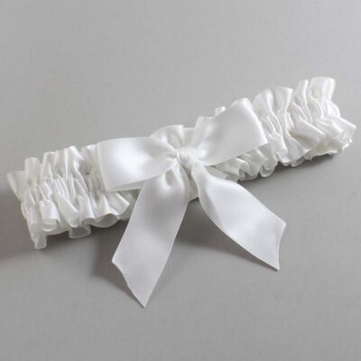 White Satin Wedding Garter / White Wedding Garters / Wedding Garter / Custom Wedding Garter / Bridal Garter / Prom Garter / Linda Joyce Couture / Personalized Garter / Personalized Wedding Garter / Personalized Prom Garter