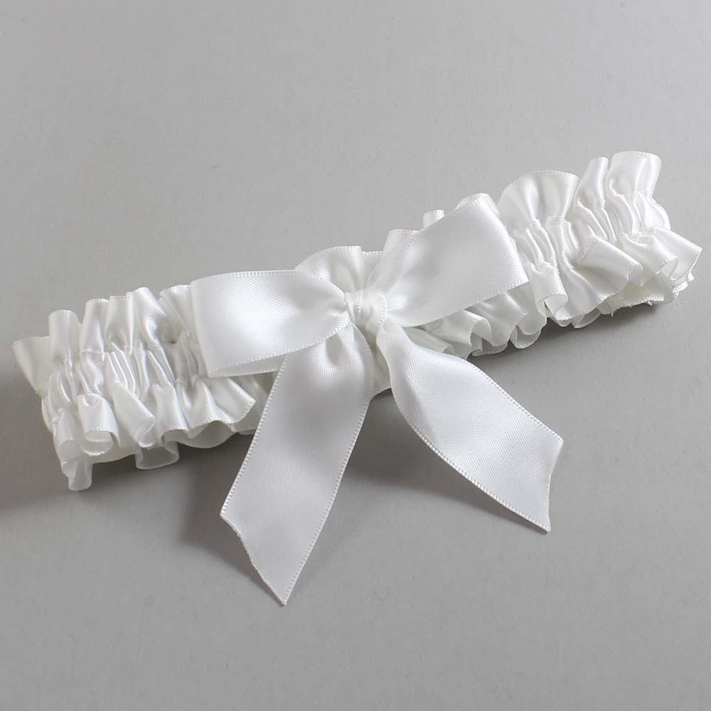White Satin Wedding Garter / White Wedding Garters / Wedding Garter / Custom Wedding Garter / Bridal Garter / Prom Garter / Linda Joyce Couture / Personalized Garter / Personalized Wedding Garter / Personalized Prom Garter