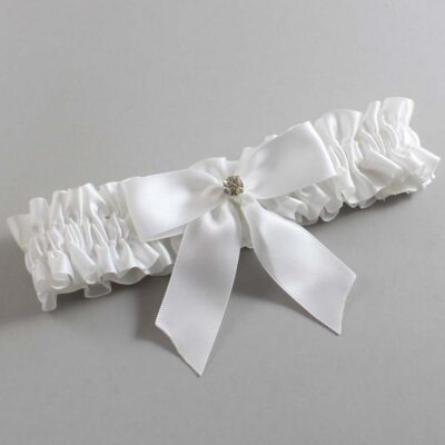 White Satin Wedding Garter / White Wedding Garters / Wedding Garter / Custom Wedding Garter / Bridal Garter / Prom Garter / Linda Joyce Couture / Personalized Garter / Personalized Wedding Garter / Personalized Prom Garter