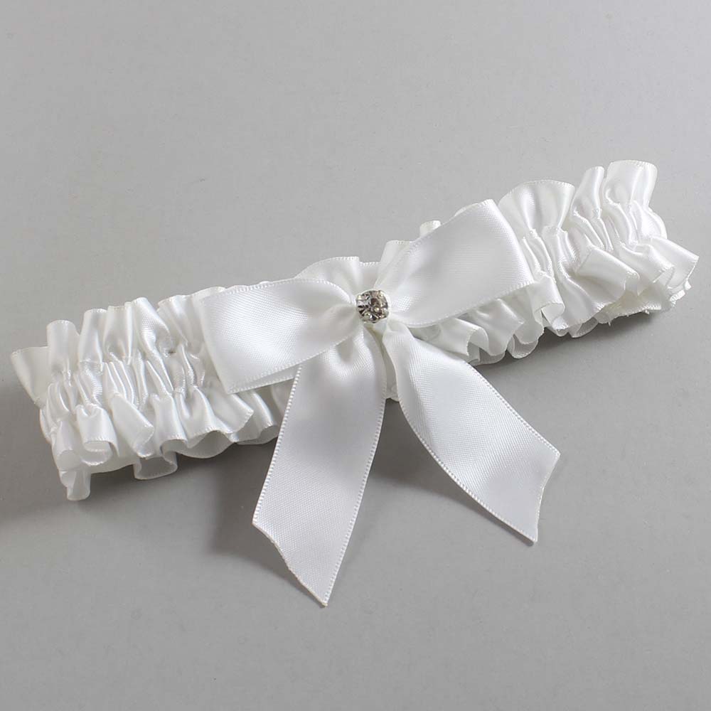 White Satin Wedding Garter / White Wedding Garters / Wedding Garter / Custom Wedding Garter / Bridal Garter / Prom Garter / Linda Joyce Couture / Personalized Garter / Personalized Wedding Garter / Personalized Prom Garter