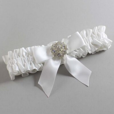 White Satin Wedding Garter / White Wedding Garters / Wedding Garter / Custom Wedding Garter / Bridal Garter / Prom Garter / Linda Joyce Couture / Personalized Garter / Personalized Wedding Garter / Personalized Prom Garter