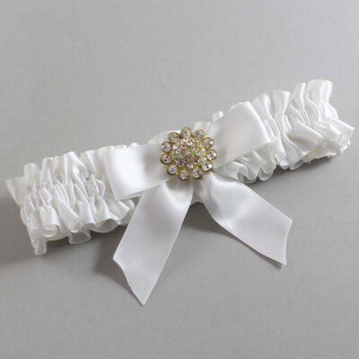 White Satin Wedding Garter / White Wedding Garters / Wedding Garter / Custom Wedding Garter / Bridal Garter / Prom Garter / Linda Joyce Couture / Personalized Garter / Personalized Wedding Garter / Personalized Prom Garter