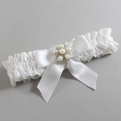 White Satin Wedding Garter / White Wedding Garters / Wedding Garter / Custom Wedding Garter / Bridal Garter / Prom Garter / Linda Joyce Couture / Personalized Garter / Personalized Wedding Garter / Personalized Prom Garter