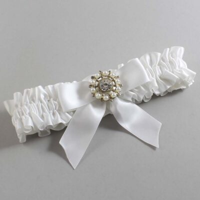 White Satin Wedding Garter / White Wedding Garters / Wedding Garter / Custom Wedding Garter / Bridal Garter / Prom Garter / Linda Joyce Couture / Personalized Garter / Personalized Wedding Garter / Personalized Prom Garter