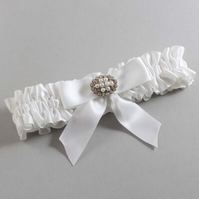 White Satin Wedding Garter / White Wedding Garters / Wedding Garter / Custom Wedding Garter / Bridal Garter / Prom Garter / Linda Joyce Couture / Personalized Garter / Personalized Wedding Garter / Personalized Prom Garter