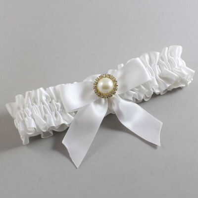 White Satin Wedding Garter / White Wedding Garters / Wedding Garter / Custom Wedding Garter / Bridal Garter / Prom Garter / Linda Joyce Couture / Personalized Garter / Personalized Wedding Garter / Personalized Prom Garter