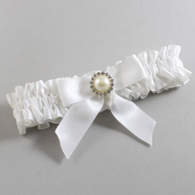 White Satin Wedding Garter / White Wedding Garters / Wedding Garter / Custom Wedding Garter / Bridal Garter / Prom Garter / Linda Joyce Couture / Personalized Garter / Personalized Wedding Garter / Personalized Prom Garter