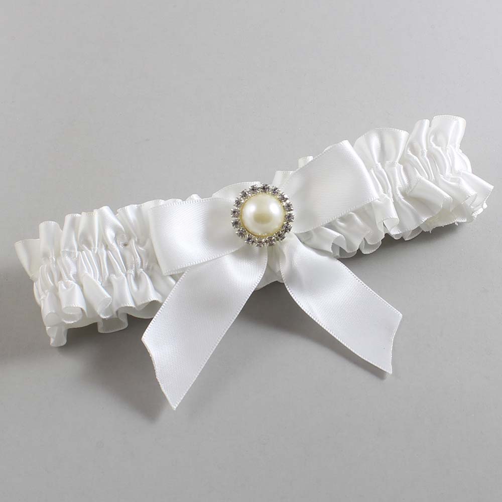White Satin Wedding Garter / White Wedding Garters / Wedding Garter / Custom Wedding Garter / Bridal Garter / Prom Garter / Linda Joyce Couture / Personalized Garter / Personalized Wedding Garter / Personalized Prom Garter