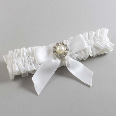 White Satin Wedding Garter / White Wedding Garters / Wedding Garter / Custom Wedding Garter / Bridal Garter / Prom Garter / Linda Joyce Couture / Personalized Garter / Personalized Wedding Garter / Personalized Prom Garter