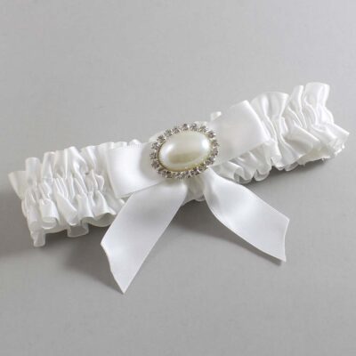 White Satin Wedding Garter / White Wedding Garters / Wedding Garter / Custom Wedding Garter / Bridal Garter / Prom Garter / Linda Joyce Couture / Personalized Garter / Personalized Wedding Garter / Personalized Prom Garter