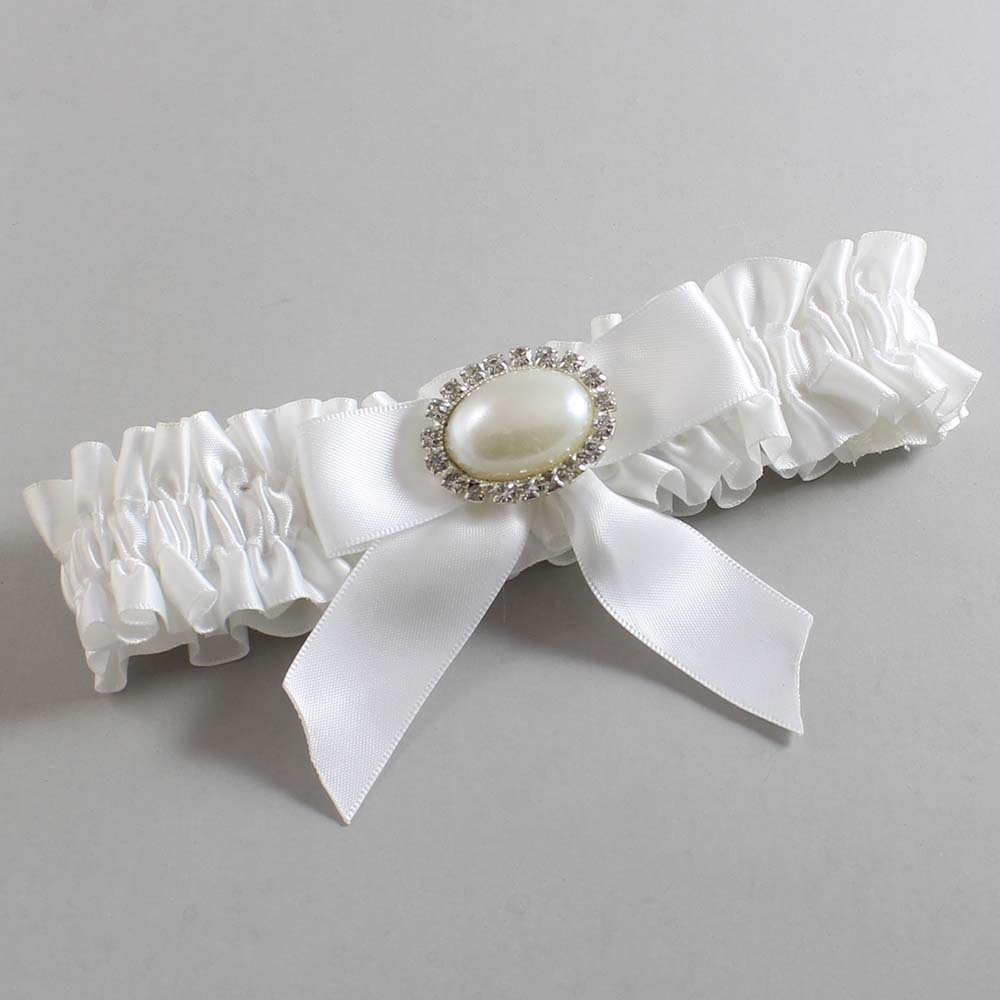 White Satin Wedding Garter / White Wedding Garters / Wedding Garter / Custom Wedding Garter / Bridal Garter / Prom Garter / Linda Joyce Couture / Personalized Garter / Personalized Wedding Garter / Personalized Prom Garter