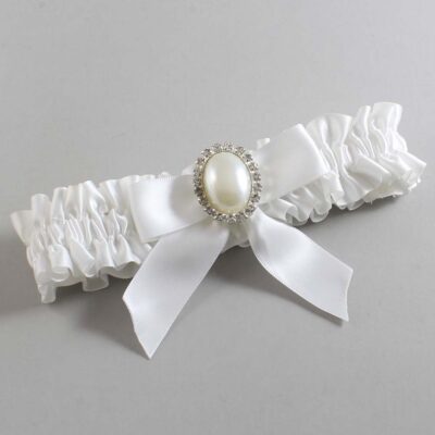 White Satin Wedding Garter / White Wedding Garters / Wedding Garter / Custom Wedding Garter / Bridal Garter / Prom Garter / Linda Joyce Couture / Personalized Garter / Personalized Wedding Garter / Personalized Prom Garter