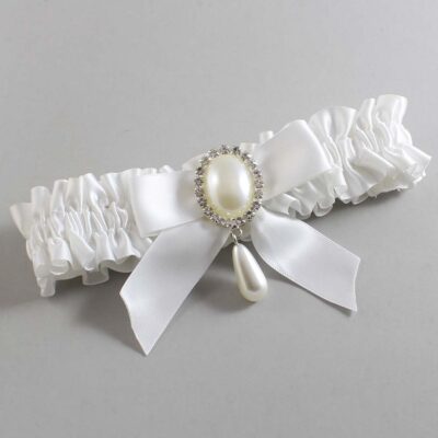 White Satin Wedding Garter / White Wedding Garters / Wedding Garter / Custom Wedding Garter / Bridal Garter / Prom Garter / Linda Joyce Couture / Personalized Garter / Personalized Wedding Garter / Personalized Prom Garter