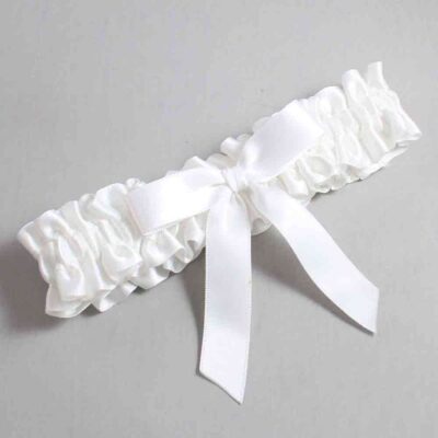 White Satin Wedding Garter / White Wedding Garters / Wedding Garter / Custom Wedding Garter / Bridal Garter / Prom Garter / Linda Joyce Couture / Personalized Garter / Personalized Wedding Garter / Personalized Prom Garter