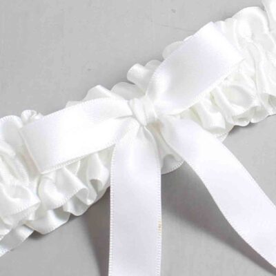 White Satin Wedding Garter / White Wedding Garters / Wedding Garter / Custom Wedding Garter / Bridal Garter / Prom Garter / Linda Joyce Couture / Personalized Garter / Personalized Wedding Garter / Personalized Prom Garter