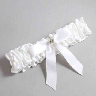White Satin Wedding Garter / White Wedding Garters / Wedding Garter / Custom Wedding Garter / Bridal Garter / Prom Garter / Linda Joyce Couture / Personalized Garter / Personalized Wedding Garter / Personalized Prom Garter